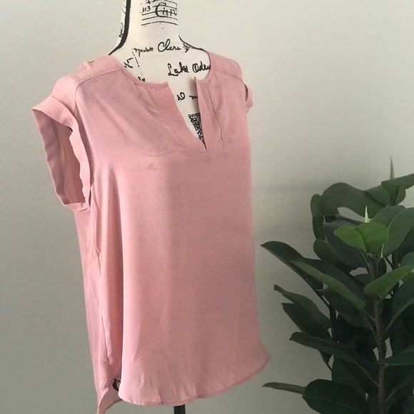 NWT NY&Co pink short sleeve blouse, small - Picture 2 of 2